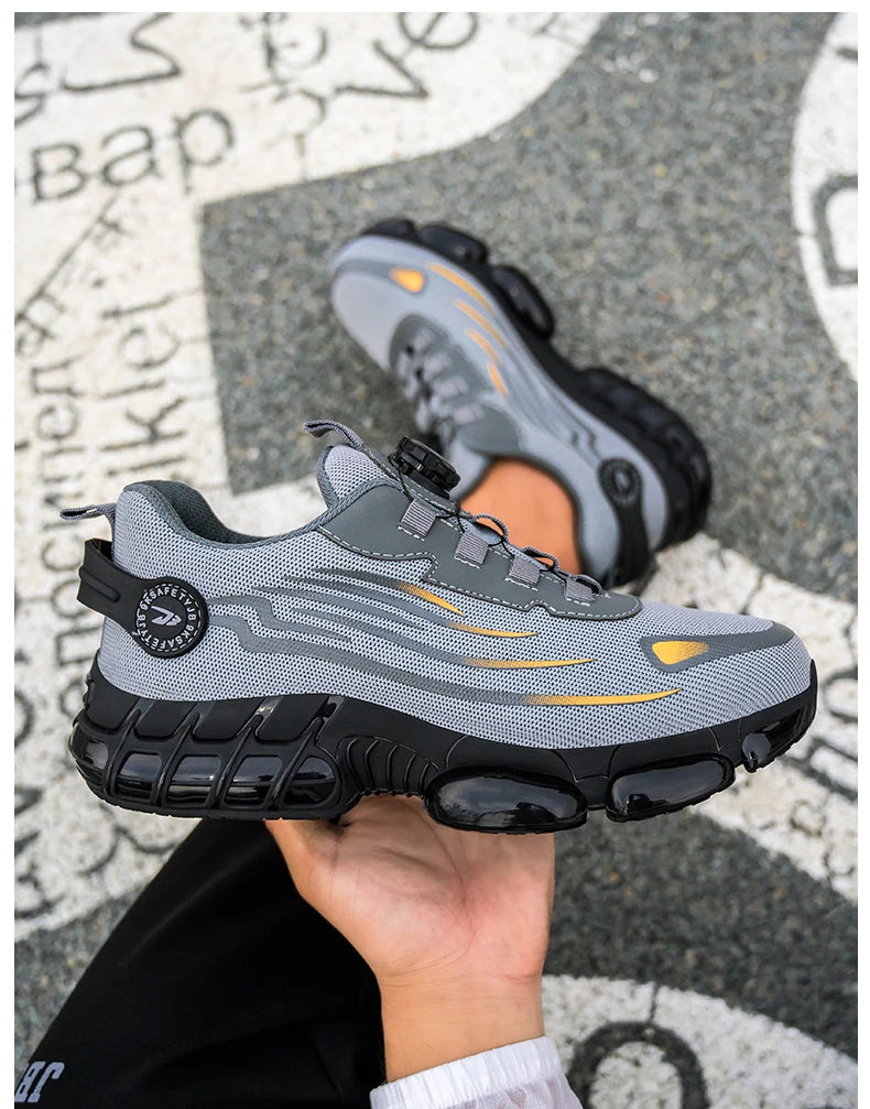Men’s Rotating Button Safety Shoes – Anti-Smash & Anti-Puncture
